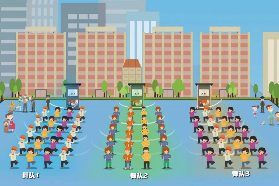 廣場舞定向音響，定向發聲分區效果